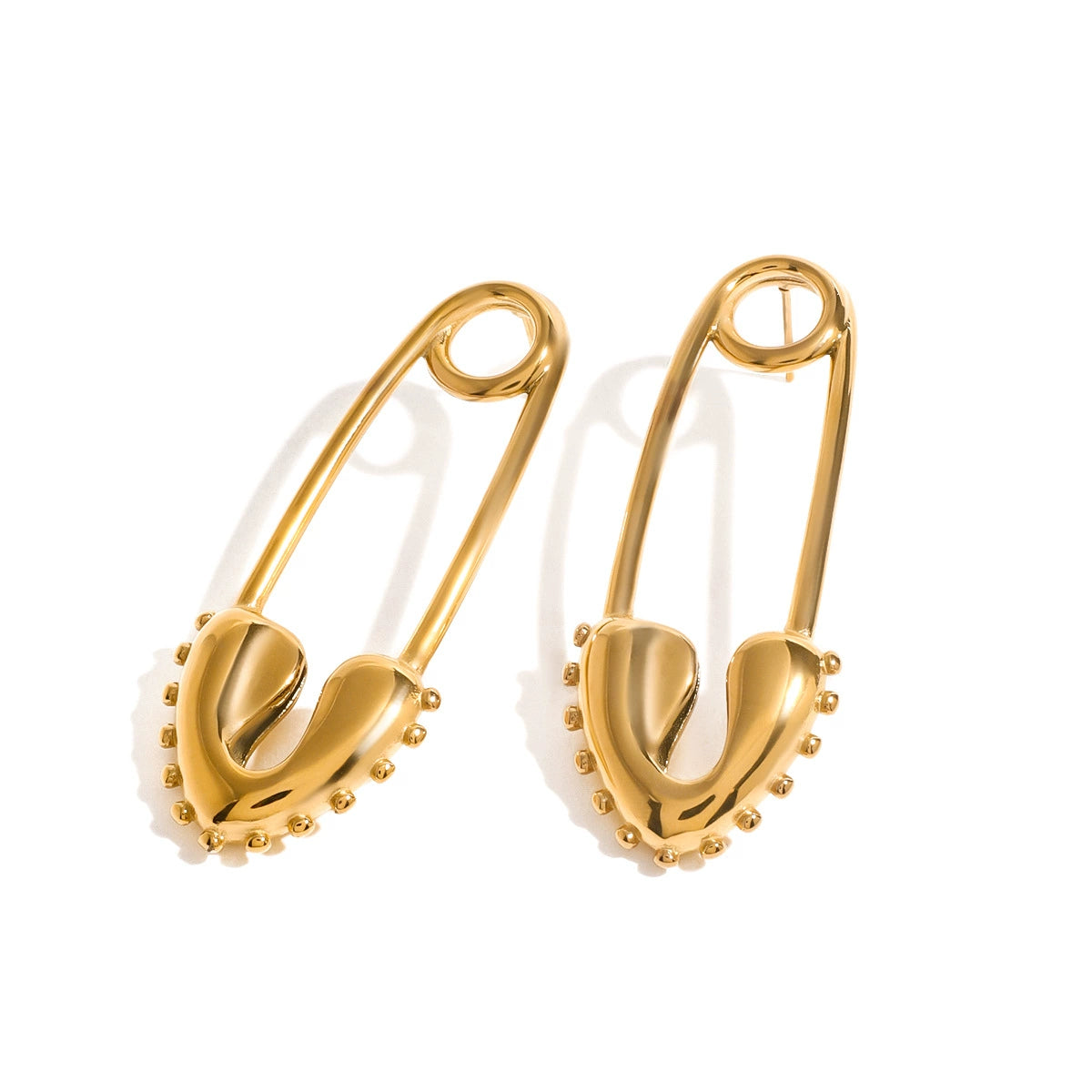 Jieding stainless steel 18k gold love pin earrings high-fashion versatile earrings European and American design trend jewelry